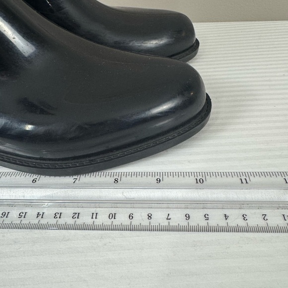 Stuart Weizmann snowflake black grainy nero rubber boot size 8.5 39 faux fur - Picture 12 of 17